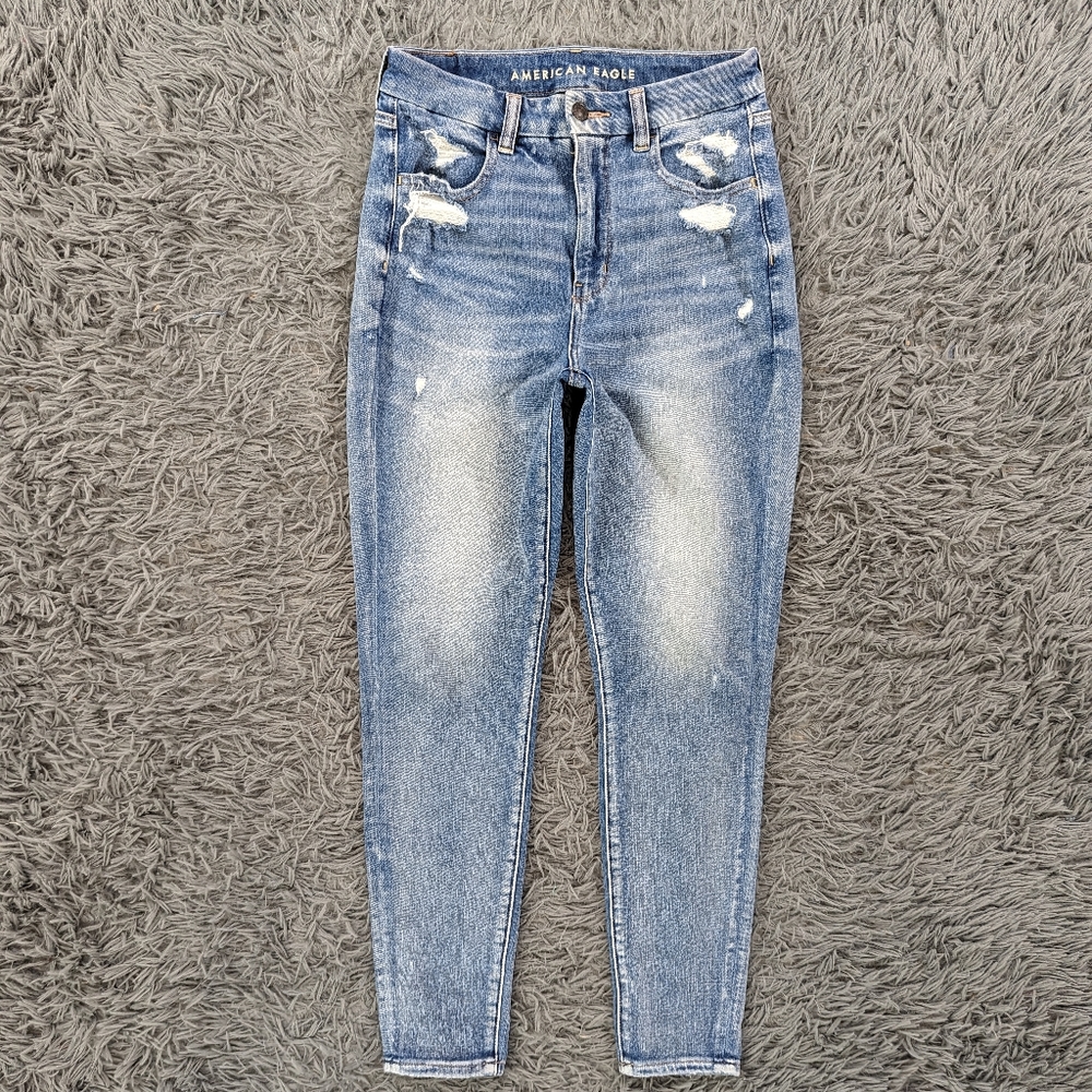 American Eagle Jeans Women's 6 Medium Curvy Super High Rise Jegging Dream Jean